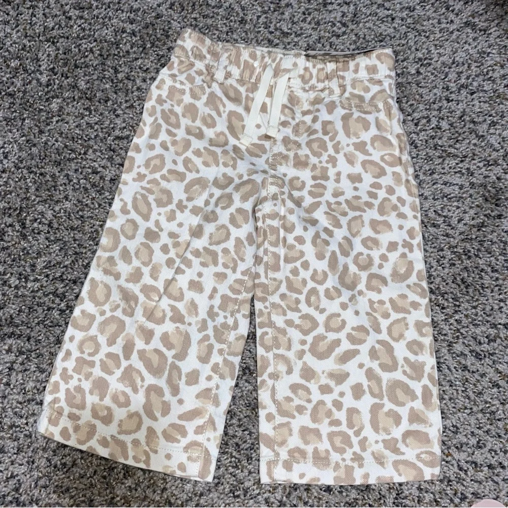 728 Oshkosh animal print toddler girls fashion leopard print flare pants